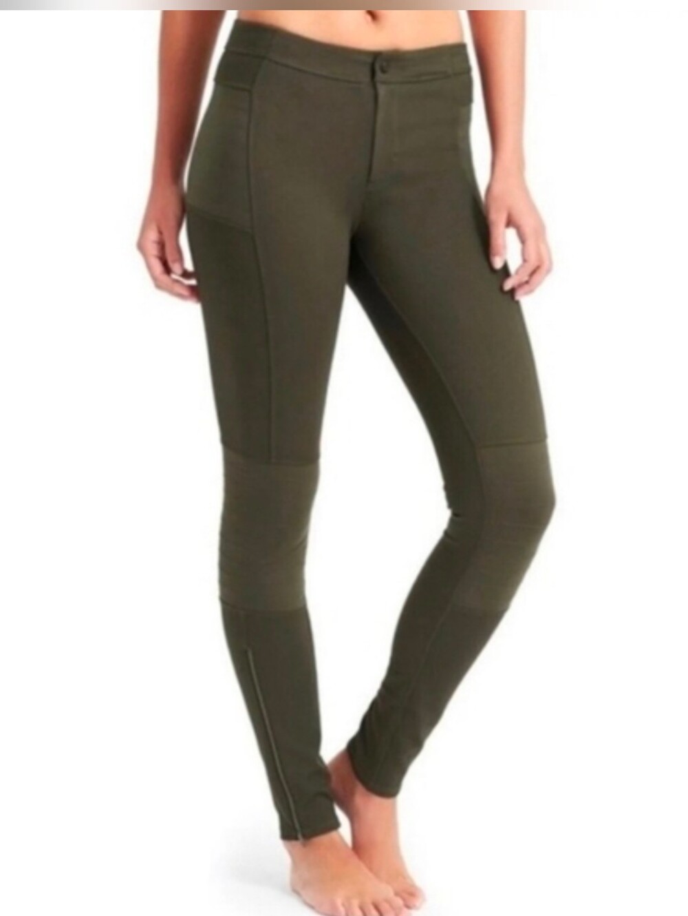 Athleta Trailsetter Olive Green Moto Leggings Sz 0 *Never Worn-see note